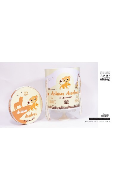 Trusou botez cu leu, brodat de inspiratie exotica, jungla, animale Micul Pui Leu 11